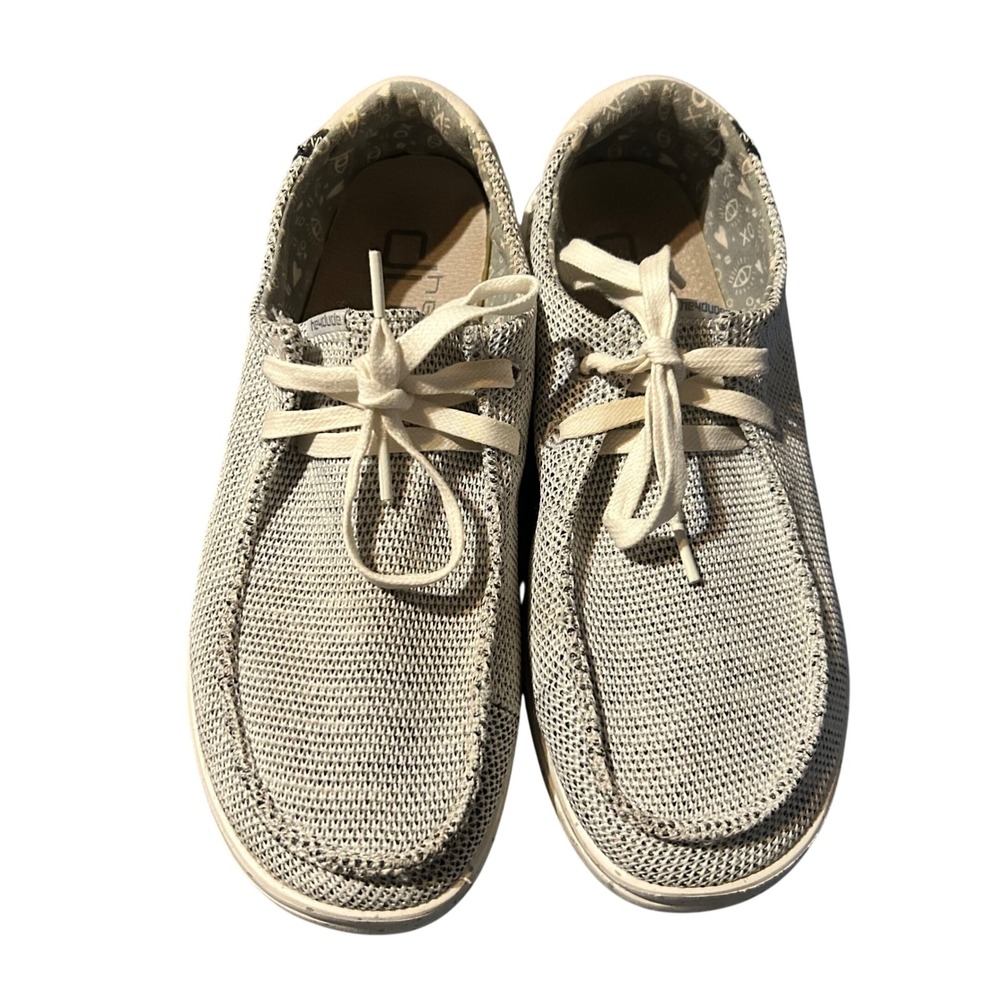 Hey Dude‎ Wendy Rise Sox Stone White Women's Shoes Size 8